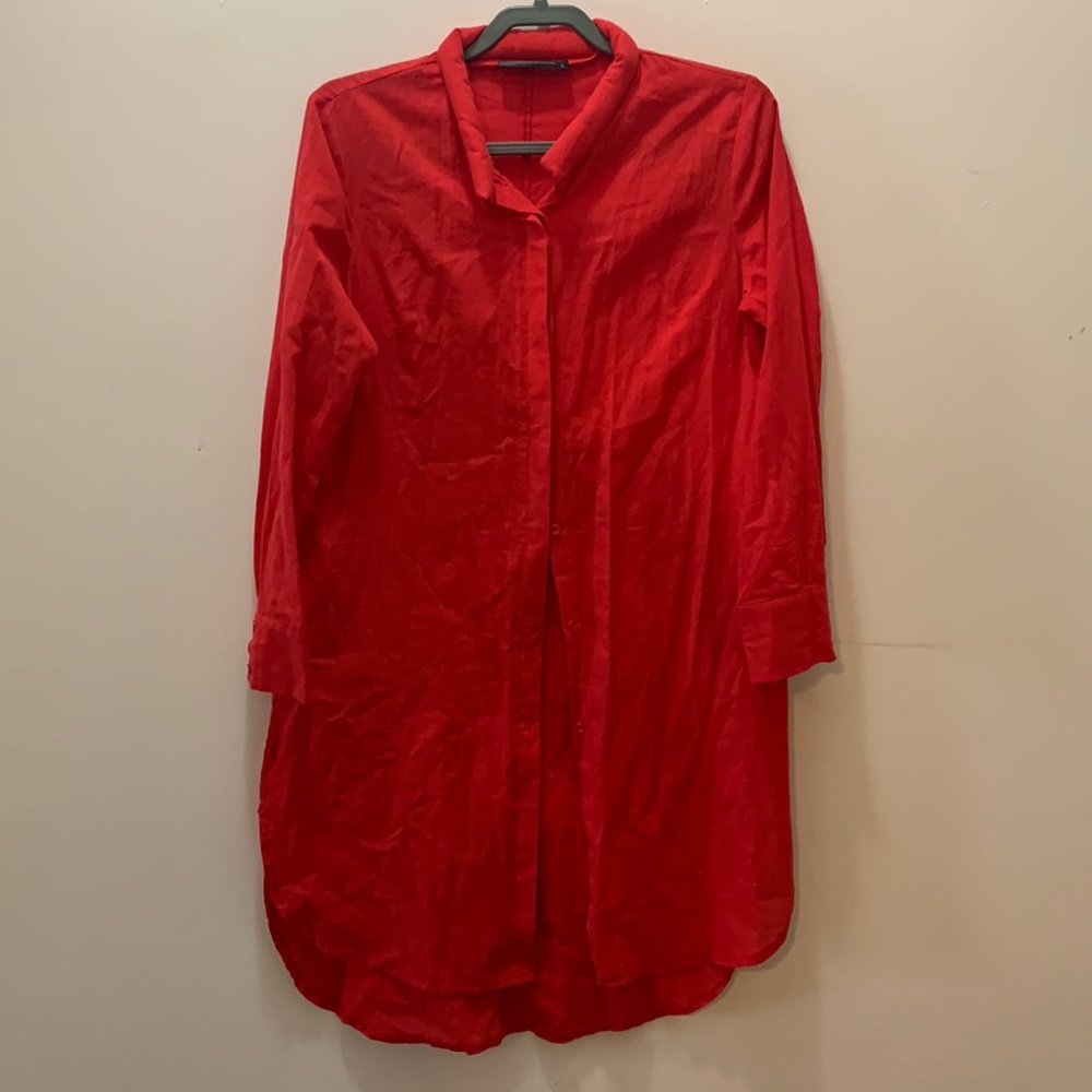 Button down red shirt dress ♥️‼️